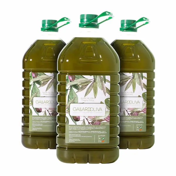 Caja de 3 Garrafas de 5 litros de aceite de oliva virgen extra coupage.