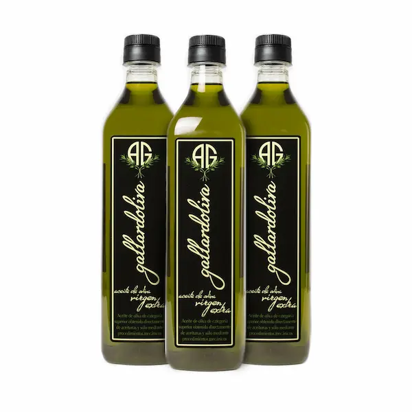 Estuche de 3 Botellas de 1 litro de aceite de oliva virgen extra coupage.