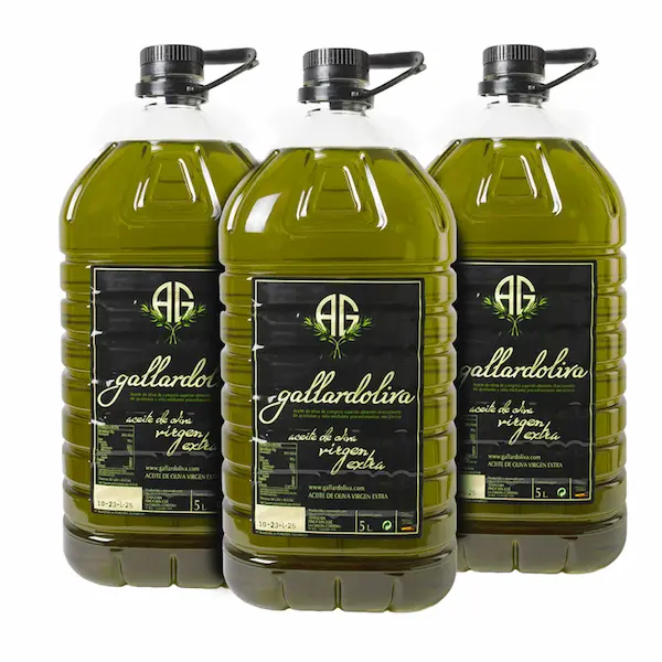Caja de 3 Garrafas de 5 litros de aceite de oliva virgen extra arbequino.
